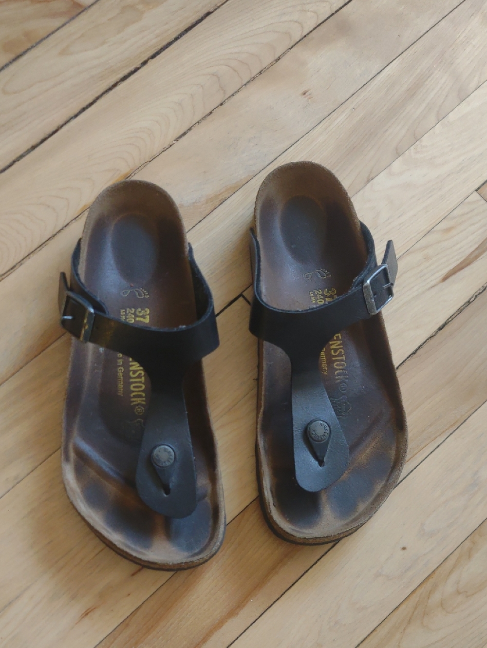 Birkenstock Black Kids Toe-Post Sandals with Buckle